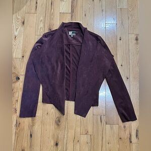 Kut From The Kloth Women's Burgundy Faux Suede Draped Jacket Size Small